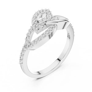 Bague en diamant taillé en laboratoire ETERNAL VINE, or blanc 18 carats plaqué rhodium, style minimaliste, pour fiançailles, fêtes, mariages, usage quotidien, pour femmes - Product Image 4
