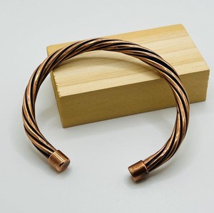 Handcrafted Twisted <b>Rope</b> Solid Copper <b>Bracelet</b> With Fashionable Metal Jewelry Exquisite Design - Product Image 1