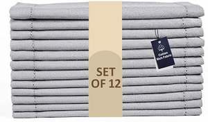 Serviettes de table en coton 18 x 18 pouces, douces, absorbantes et confortables - Idéales pour les événements et un usage régulier - Gris - Product Image 3