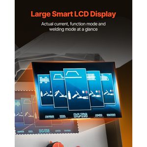 Saldatrice ad Arco Manuale 225A 6 in 1 per Metallo e Alluminio con Ampio Display LED, Compatibile con AC TIG/DC TIG/AC Pulse TIG/DC Pulse TIG/Spot - Product Image 3