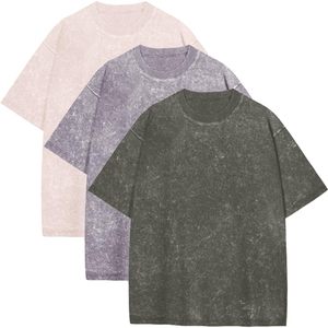 T-shirts vierges 100 % coton épais, blancs unis, personnalisables, pour hommes, coupe oversize, col rond, prix de gros - Product Image 5