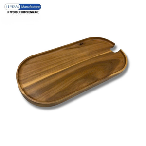 Minimalist Wooden Serving Tray Matte Polish 100% Natural Wood Kitchenware - Product Image 2