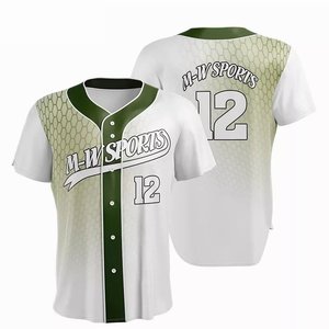 เสื้อเบสบอล M-W Sports แบบยูนิเซ็กส์ แขนสั้น สีขาว-เขียว พิมพ์ลายระเหิด ระบายอากาศได้ดี ทรงปกติ สำหรับผู้ใหญ่ ทุกฤดูกาล ผลิตจากโพลีเอสเตอร์ ด้านหน้า - Product Image 3