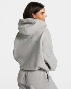 Survêtement décontracté pour femme avec logo personnalisé, sweat à capuche oversize contrastant et pantalon de jogging doux - Product Image 4