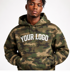 Sweat à capuche camouflage surdimensionné en molleton de coton épais pour homme avec logo personnalisé – Collection 2026 - Product Image 1