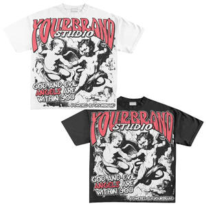 T-shirt personnalisé pour homme Hip Hop |   T-shirt court ample en molleton français |   T-shirt imprimé en gros, streetwear surdimensionné, Ropa de Hombre D - Product Image 4