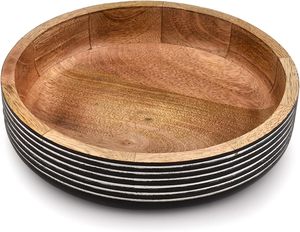 Decorative Bowls Mango <b>Wood</b> Round <b>Wood</b> Decorative Bowl Modern <b>Rustic</b> Decorative Bowls for Home Decor or - Product Image 1