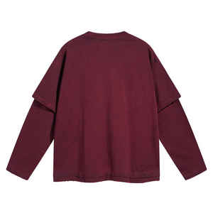 Venta al por mayor 2025 Nuevo Top Corto de Seda de Doble Capa con Malla, Estilo Americano Desgastado, Tie Dye para Mujer, Camiseta Corta de Manga Larga Ajustada con Logotipo Personalizado - Product Image 1