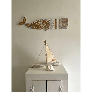 Arte de Pared de Ballena Hecho a Mano en Madera de Acacia |   Adornos de Pared de Madera al por Mayor - Product Image 1