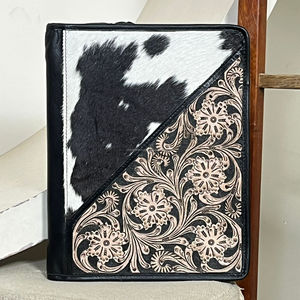 Porte-documents en cuir de vachette véritable repoussé, avec fermeture éclair, organiseur à anneaux, bloc-notes et étuis professionnels – Vente en gros - Product Image 3