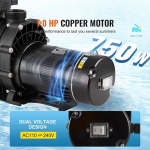 Bomba para Piscina de 1HP, 80 GPM, Velocidad Única, 110V/240V, 3450 RPM, 34.4 pies Máx. Bomba de Piscina Sumergible de 1HP y 80 GPM - Product Image 3