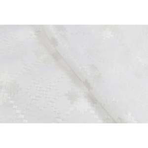 Tissu en soie Chanderi teignable blanc cassé avec broderie géométrique, largeur 44 pouces, pour travaux au fil - Product Image 1