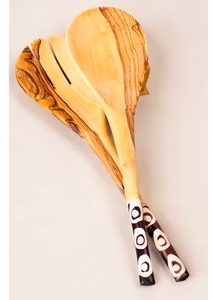 Ensemble d'ustensiles de service en bois de qualité supérieure, parfait pour une décoration de table élégante, les repas à la maison et les dîners en famille. - Product Image 3