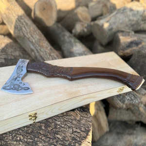 Hacha Vikinga DIY, Estilo Nórdico Hecho a Mano, Hoja de Acero al Carbono y Madera, para Camping, Caza, Aventuras al Aire Libre, Personalizable - Product Image 3