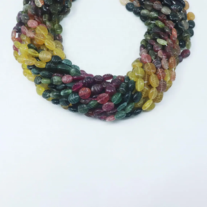 Perles ovales lisses sculptées à la main en tourmaline de qualité AAA, pierres précieuses naturelles provenant de la Gem Store indienne pour la fabrication de bijoux - Product Image 5