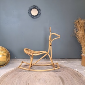 Silla mecedora de mimbre hecha a mano para bebés paseo interior en caballos mecedores al mejor precio - Product Image 5