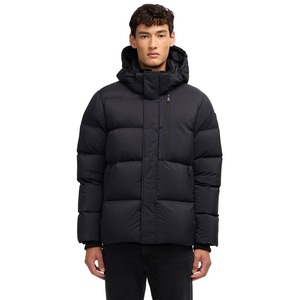 Manteaux d'hiver chauds à capuche pour hommes avec logo personnalisé, vestes matelassées en cuir grande taille pour hommes avec logo personnalisé - Product Image 4