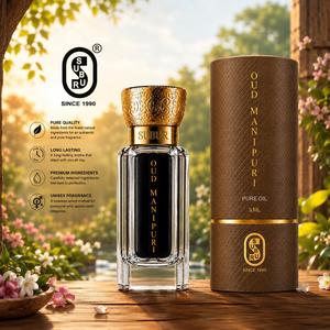 Huile pure parfumée au thé Oud Manipuri de luxe, 3 ml, flacon en verre, bouchon doré, pour usage quotidien ou en cadeau - Product Image 4