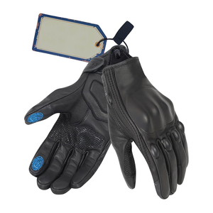 Gants de moto en cuir à écran tactile, couleur noire, protection antidérapante, coupe-vent, pour sports de plein air, gants de moto - Product Image 1