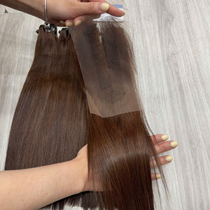 Extensiones de Cabello Humano Vietnamita 100% de Lujo, Color Marrón, Liso, con Trama, Doble Trama, Puntas Completas, Sin Enredos, Sin Caída, Tono Chocolate - Product Image 2