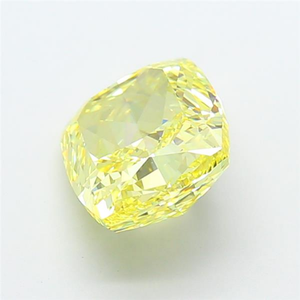 Diamante suelto cultivado en laboratorio, corte cojín, color amarillo vivo, certificado CVD, brillo radiante para joyería fina y elegante. - Product Image 3