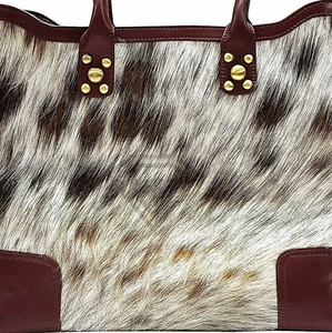 Bolso Tote de Cuero Vacuno de Lujo, Bolso de Hombro de Piel de Vaca Hecho a Mano, Elegante Bolso de Viaje de Gran Capacidad para Mujer - Product Image 3