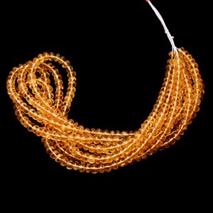 Topacio imperial AAA+ de 5 mm, cuentas redondas lisas, topacio imperial natural dorado, piedra preciosa, cuentas talladas a mano para joyería - Product Image 6