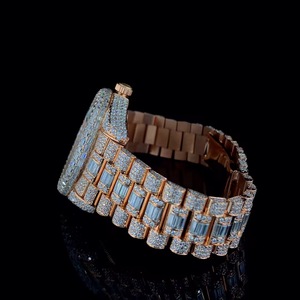 Reloj Unisex de Moda con Cuarzo Moissanite y Acero Inoxidable, Caja Elegante, Piedras Preciosas Brillantes, Rendimiento de Cuarzo Preciso - Product Image 2