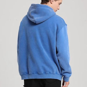 Custom Wholesale High Quality Oversized Acid Wash Hoodies Vintage Streetwear Heavyweight Cotton <b>Pullover</b> <b>Men</b> Hoodie Sweatshirt - Product Image 4