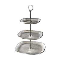 Support à gâteau décoratif à 3 étages, plateau à gâteau en métal poli brillant, centre de table de mariage de luxe, support à gâteau en métal à trois étages