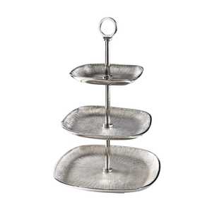 Decorative <b>3</b> <b>Tier</b> <b>Cake</b> <b>Stand</b> Shiny Polished Metal <b>Cake</b> Platter Luxury Wedding Table Centerpieces Three <b>Tier</b> Metal <b>Cake</b> <b>Stand</b> - Product Image 1