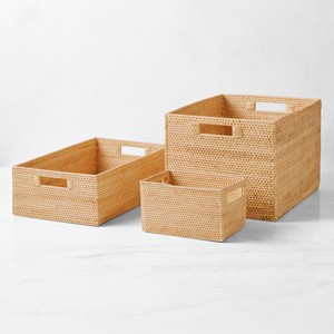 Rattan <b>basket</b> functional <b>baskets</b> <b>vegetable</b> book clothes containers kitchen bedroom drawers organizer - Product Image 4