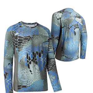 เสื้อตกปลาผู้ชาย แขนยาว ระบายอากาศ แห้งเร็ว โพลีเอสเตอร์ ป้องกันรังสียูวี ลายพราง เสื้อเจอร์ซีย์ตกปลา รับผลิตตามแบบ OEM ขายส่ง - Product Image 3
