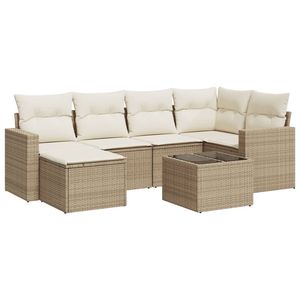 Conjunto de sofás de jardín beige crema blanco - Product Image 2