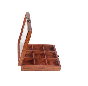 Wooden Spice <b>Box</b> Eco-Friendly Kitchen Masala Dabba <b>Herb</b> Spice Rack Detachable Seasoning Wood Spice <b>Box</b> - Product Image 1