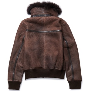 Chaqueta Vintage de piel de oveja para mujer, Cazadora Bomber de Warm-WW2 para invierno - Product Image 6