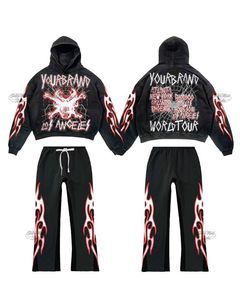 Survêtement de luxe grande taille pour l'hiver, veste à strass et pantalon rayé, marque personnalisée - Product Image 1