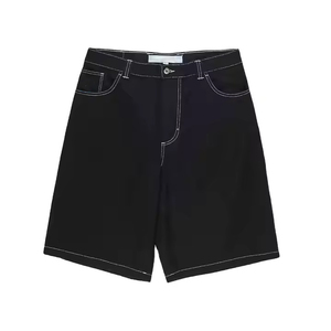 Pantalones Cortos Bermuda Negros para Hombre con Bolsillos, Cintura Media, Estilo Casual, Tejido de Tela, Cierre de Botón, Diseño de Color Sólido - Product Image 1
