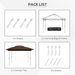 "12x12 Dark Brown Pop up <b>Canopy</b> <b>Tent</b> with Carry Bag for Instant Sun Shelter Shade" - Product Image 5