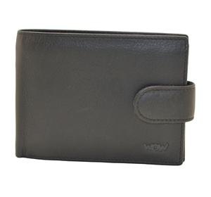 Cartera Bifold Delgada de Cuero Genuino para Hombre WOW, Cierre Plegable, Diseño Minimalista, Corta, para Uso Diario - Product Image 1