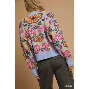 Cárdigan abotonado de punto floral para mujer Umgee - Product Image 4