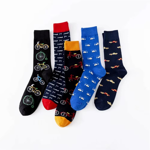 Unisex High Spandex/<b>Polyester</b>/Cotton Cartoon Breathable Casual Sports <b>Socks</b> Blue Black - Product Image 5