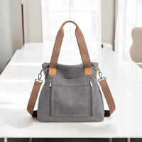 Grosir tas jinjing kanvas mewah baru tas tangan wanita bisnis produsen tas tangan kantor Logo kustom kanvas