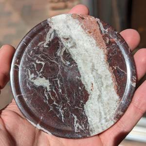 ชุดจานรองแก้วหินอ่อนสีแดงหกชิ้น แกะสลักจากหินธรรมชาติ - Product Image 3