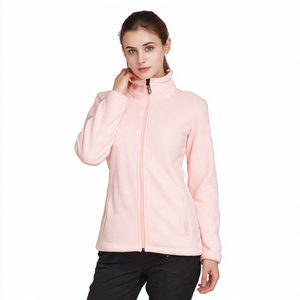Chaqueta polar con bolsillo en el pecho para mujer, chaqueta polar con cuello alto, chaqueta polar gruesa para mujer, ropa de calle para mujer - Product Image 3