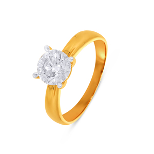 Anillo de Diamantes Solitario Ethereal Embrace, Anillo de Compromiso de Lujo de Oro Amarillo de 18K con Diamante Solitario de Corte Brillante Redondo - Product Image 1