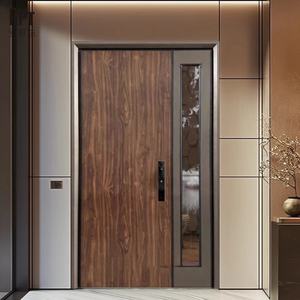 Porte d'entrée extérieure moderne Cadre en aluminium Portes avant pivotantes pour <span class=keywords><strong>Hotel</strong></span> & Villa - Product Image 3