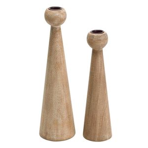 Modern Handcrafted Durable Round Wooden Hurricane <b>Candle</b> Holder <b>Set</b> Natural Wood Candlestick Home Wedding Table Decor - Product Image 1