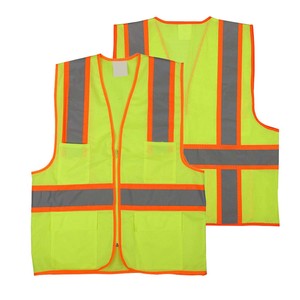 Veste de travail de sécurité réfléchissante pour hommes, en tissu tricoté 100% polyester haute visibilité, pour travaux routiers, avec logo personnalisé - Product Image 2