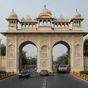 Arco de Entrada Islámico Retráctil Hecho a Mano con Mármol, Corona de Media Luna, Tallado en Relieve Tradicional, Duradero para Patio Exterior - Product Image 2